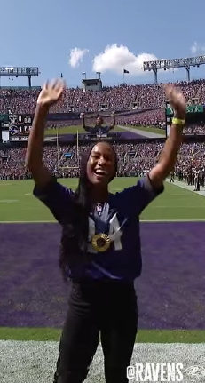 Thea Lafond honored at the Baltimore Raven Game