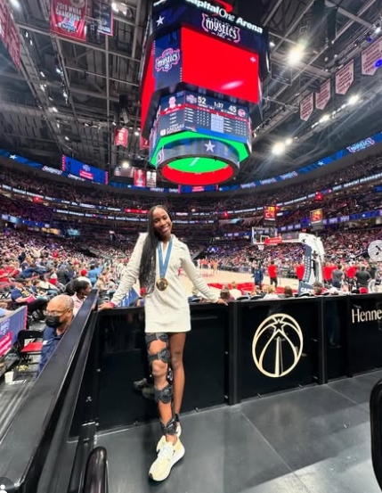 Thea at the WNBA Washington Mystic game